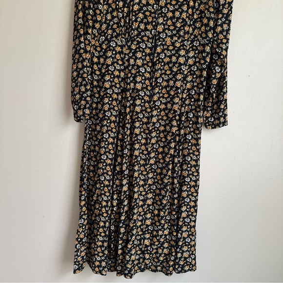 Vintage Diana Marco Fall Floral Long Sleeves Dress Size 14 - Picture 6 of 9